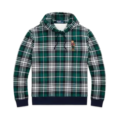 Polo Ralph Lauren Polo Bear Plaid Fleece Hoodie "Green"
