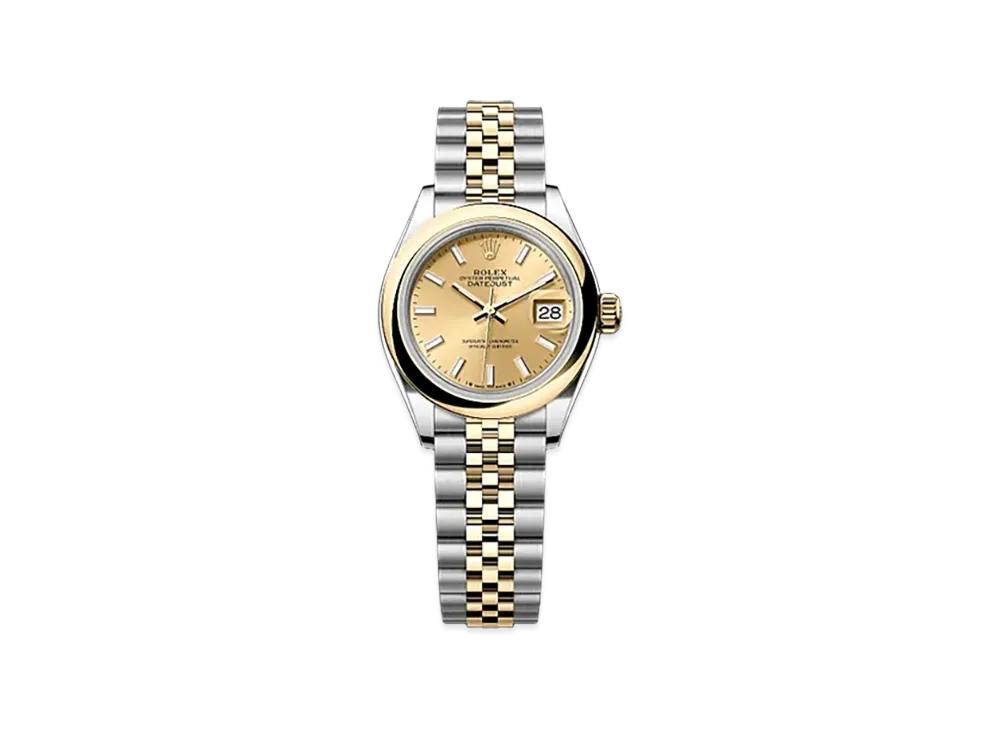 ROLEX Lady-Datejust 28mm Oystersteel & Yellow Gold 279163 "Champagne-colour"