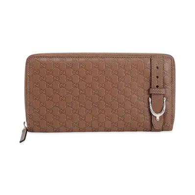 GUCCI Micro Guccisima Zip Around Long Wallet "Brown"
