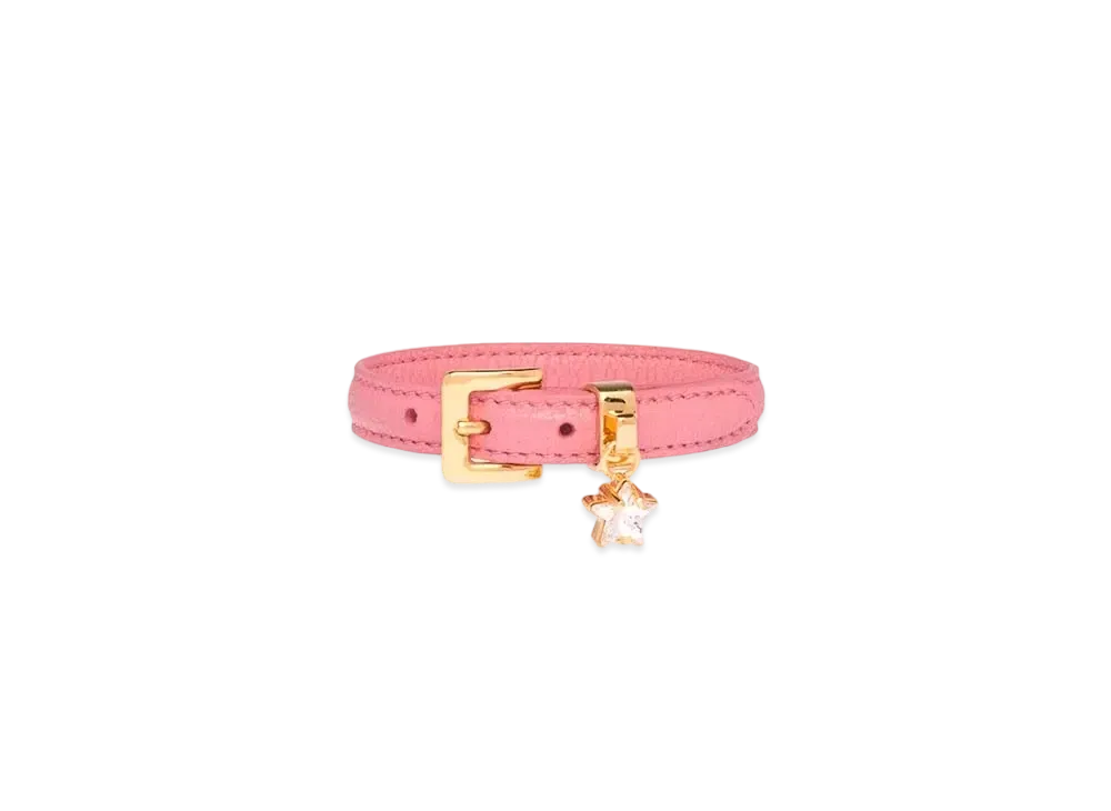 MIU MIU Madras Leather Bracelet "Pink"