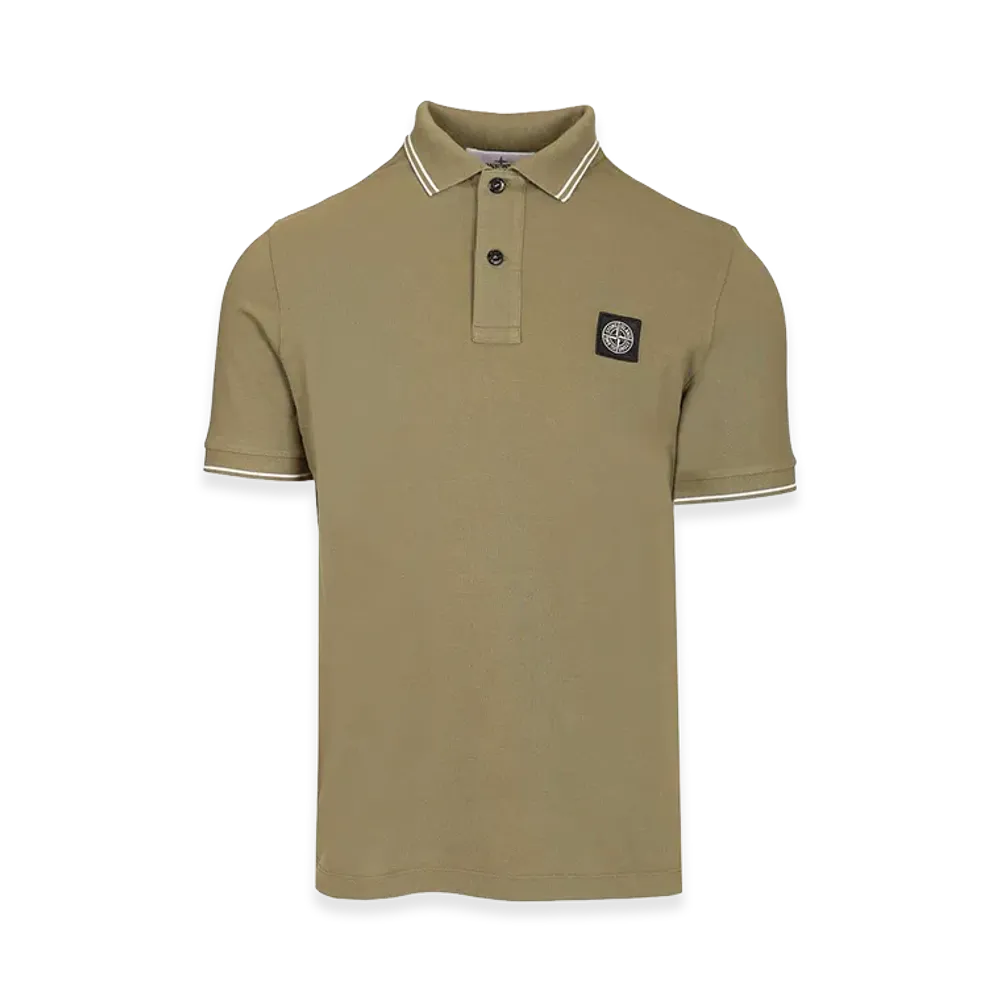 Stone Island Polo Shirt In Cotton With Logo "Green"