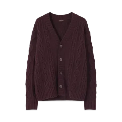 Paul Smith Cable Cardigan Knit "Bordeaux"
