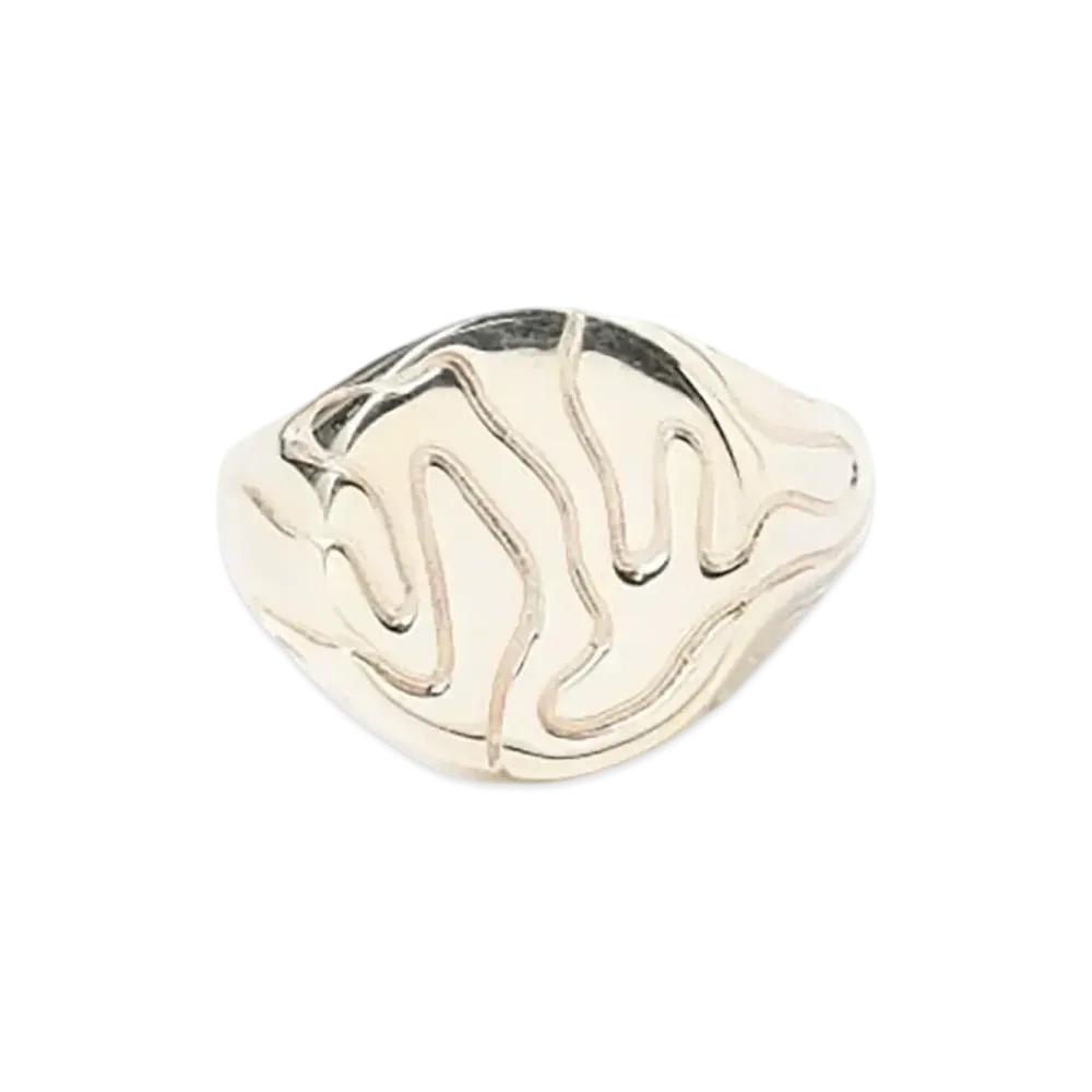 BEAMS FUTURE ARCHIVE x Octi Globe Signet Ring "Silver"