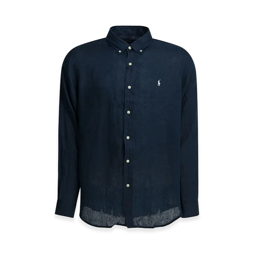 Polo Ralph Lauren Linen Shirt With Logo "Navy"