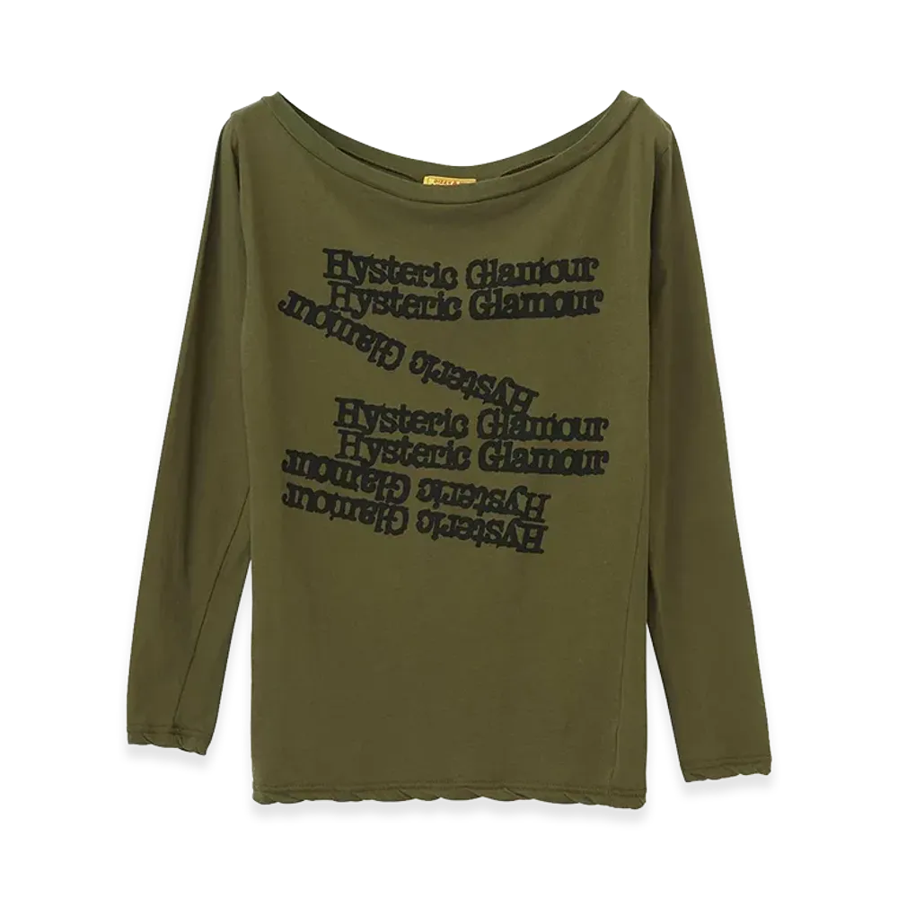 HYSTERIC GLAMOUR Women's Hysteric Glamour Typewriter Logo T-Shirt "Khaki"
