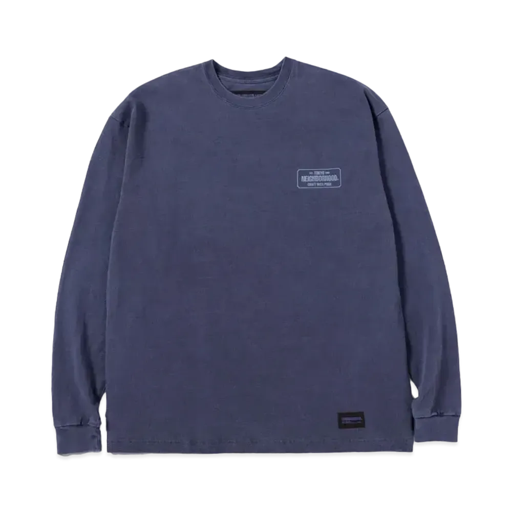 NEIGHBORHOOD Pigment Dyed Crewneck LS "Navy"