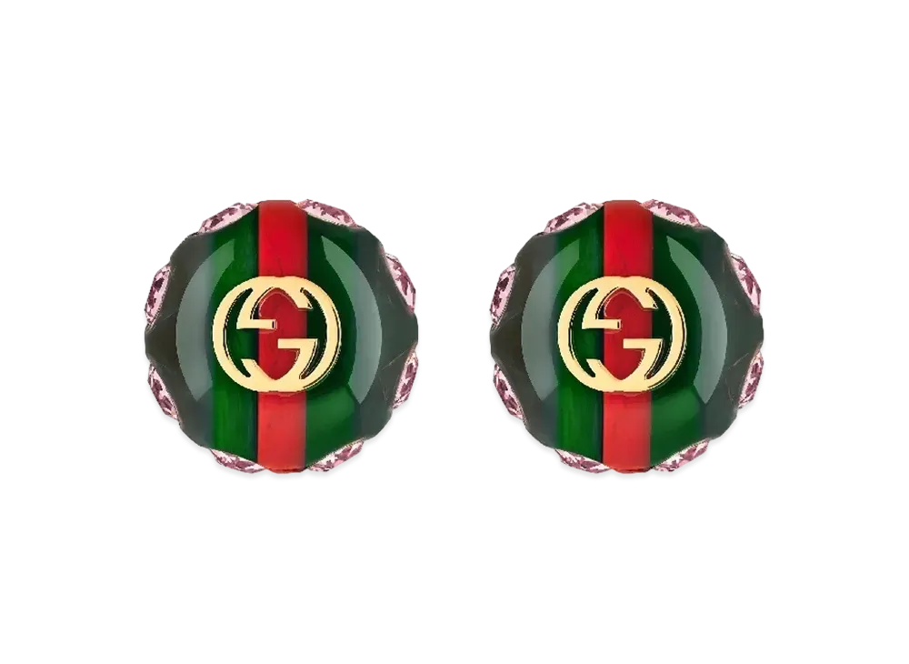 GUCCI Vintage Stripe Web Earrings