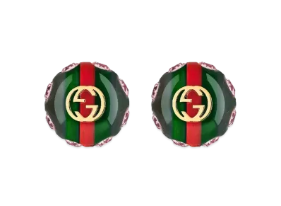 GUCCI Vintage Stripe Web Earrings