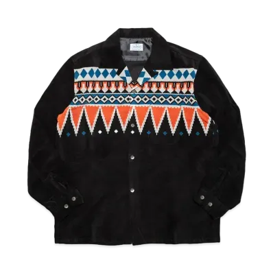 Subculture Print Corduroy Shirt "Black"
