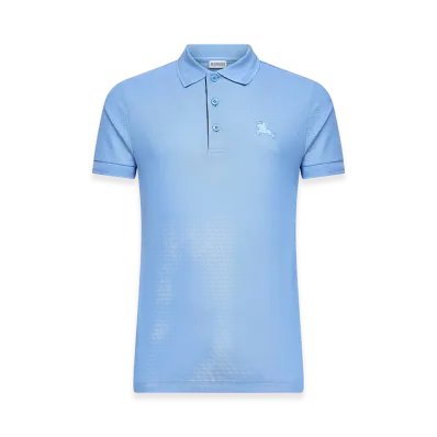 Burberry Cerulean Piquet Polo Shirt "Blue/Black"
