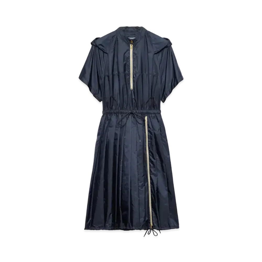PRADA Women's Light Re-Nylon Midi-Dress "Navy"