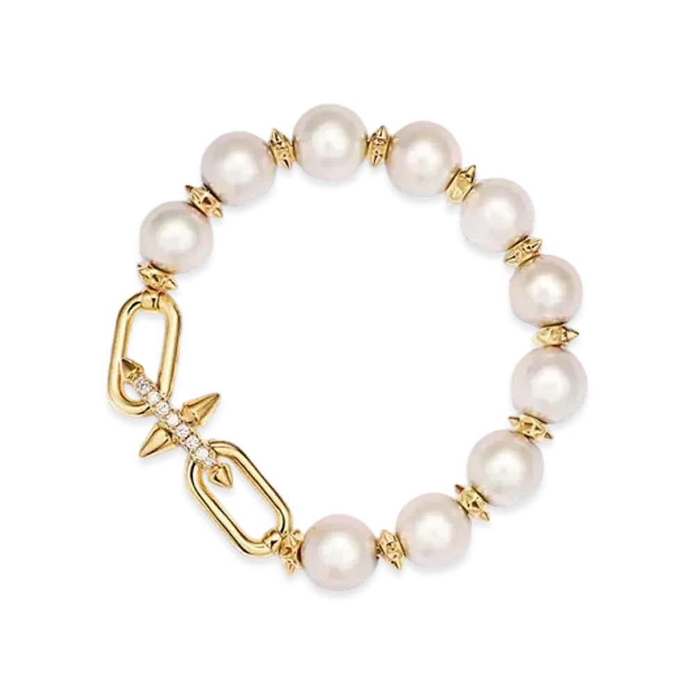 Tiffany & Co. Pearl Bracelet with Diamonds "Yellow Gold"