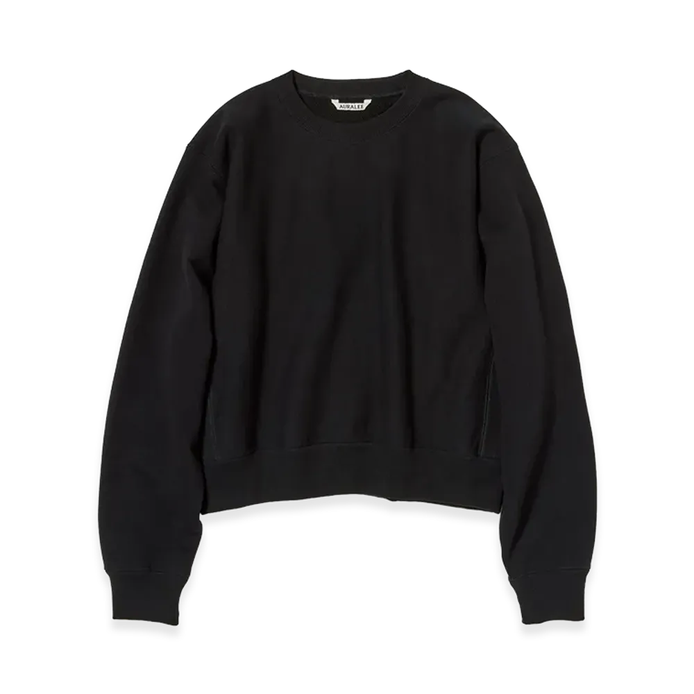 AURALEE Women's Smooth Soft BD Sweat P/O "Black"