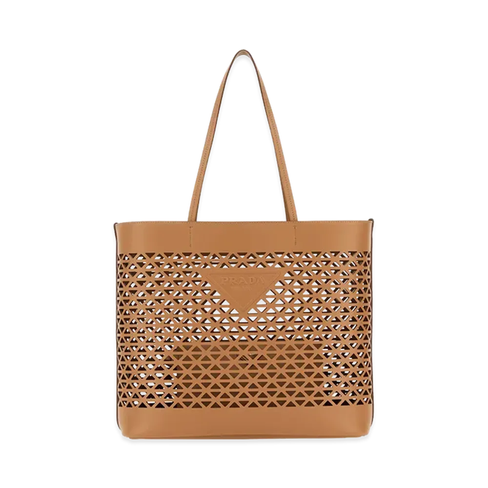 PRADA Women's Leather Shopping Bag "Beige"
