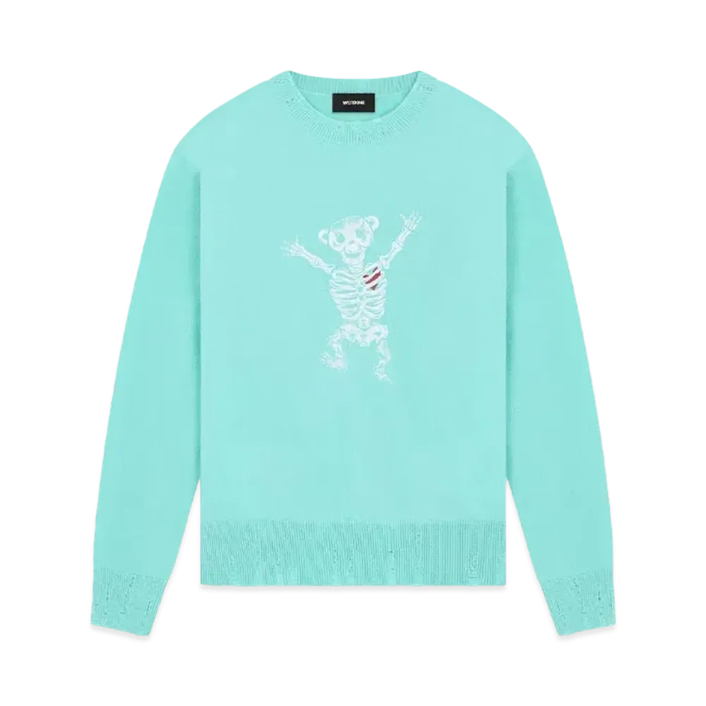 WE11DONE Bolt Teddy Knit Sweater "Mint"