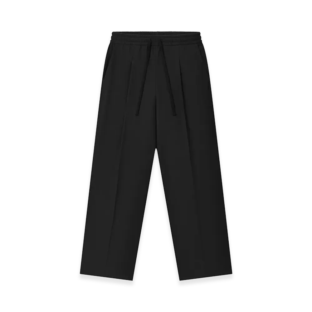 FEAR OF GOD ESSENTIALS Silk Blend Pleat Front Drawstring Pant "Vintage Black"