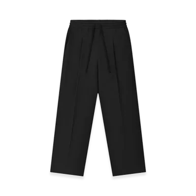 FEAR OF GOD ESSENTIALS Silk Blend Pleat Front Drawstring Pant "Vintage Black"