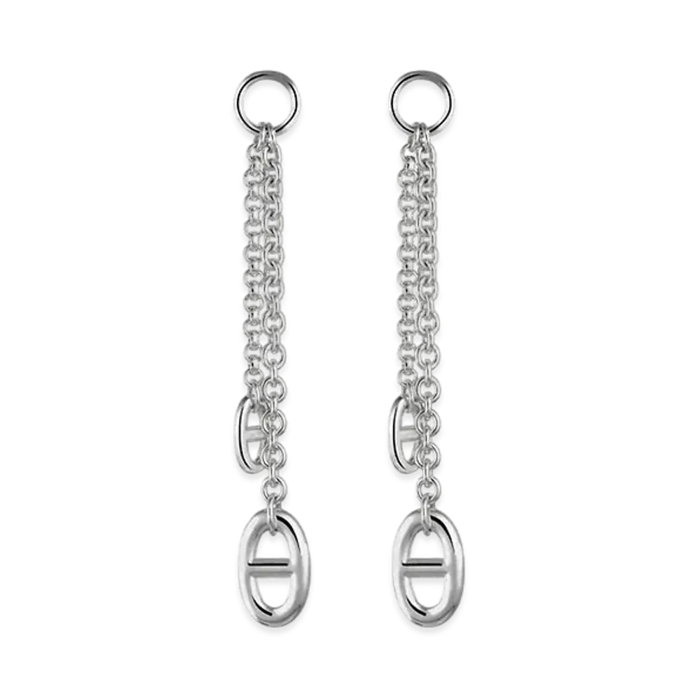 Hermes New Farandole Earrings Small Model "Silver"