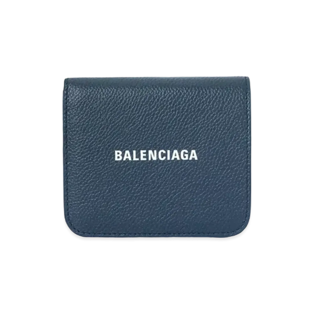 BALENCIAGA Cash Flap Coin And Card Holder "Navy"