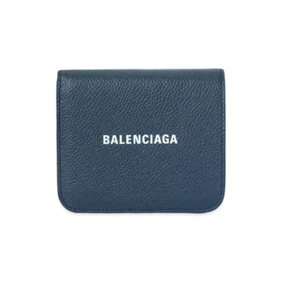 BALENCIAGA Cash Flap Coin And Card Holder "Navy"