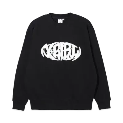 X-Girl Tribal Shaped Logo Patch Crewneck Sweat Top "Black"