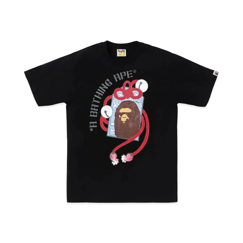 A BATHING APE Japanese Traditional Charm Tee "Black"