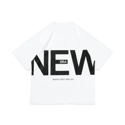 NEW ERA Short Sleeve Oversized Cotton T-Shirt Zoom Up Logo "White"