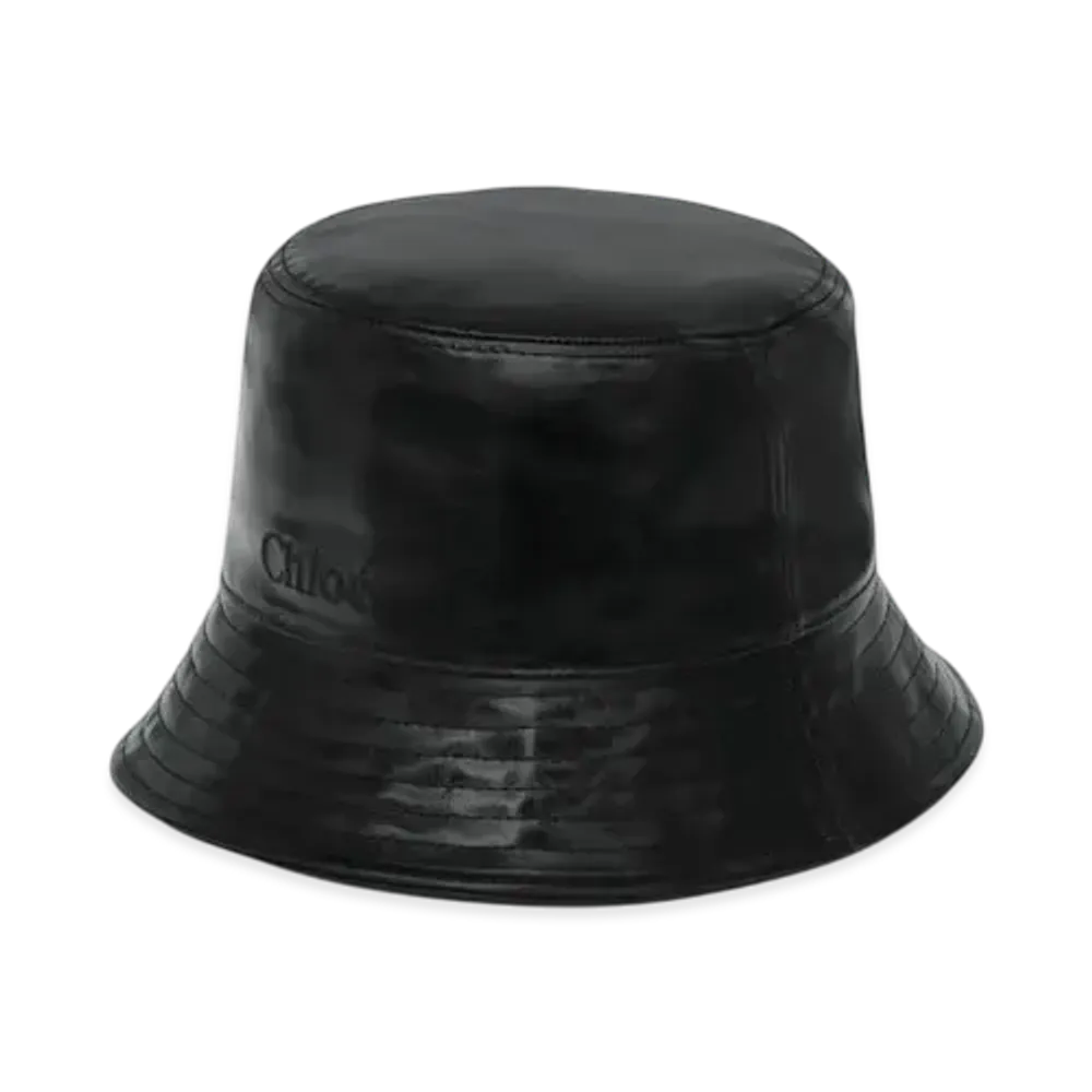 Chloe Bucket Hat In Shiny Leather "Black"