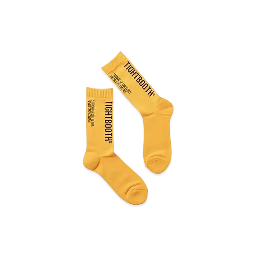 TIGHTBOOTH Label Logo Socks "Yellow"