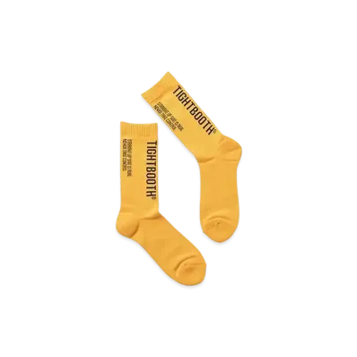 TIGHTBOOTH Label Logo Socks "Yellow"