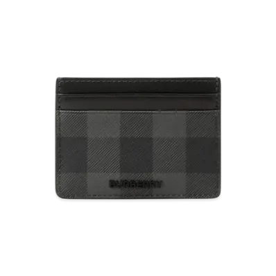 Burberry Check Card Case "Charcoal"