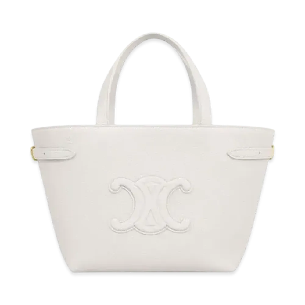 CELINE Mini Cabas Anais Cuir Triomphe in Grained Calfskin "Rice"