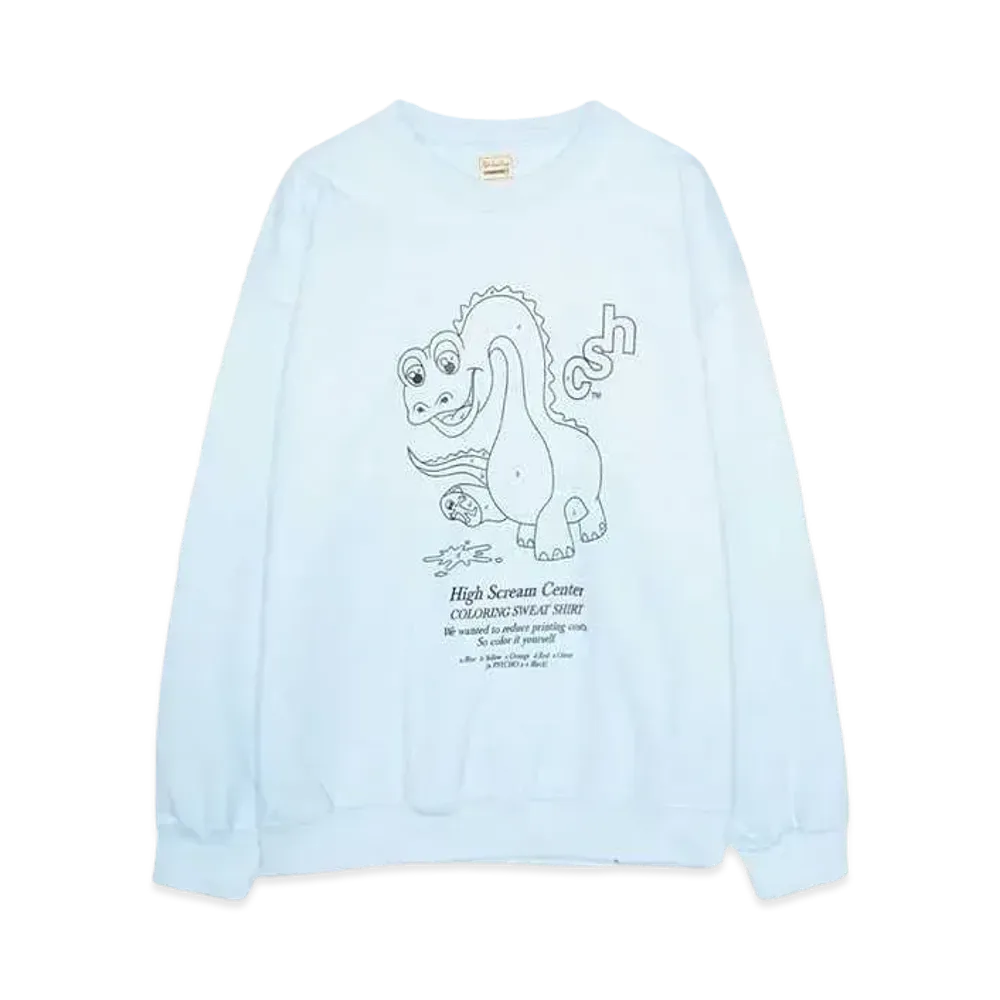 High Scream Center COLORING SWEAT SHIRT "LT.BLUE"