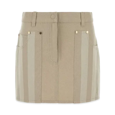 FENDI Women's Drill Mini Skirt "Beige"