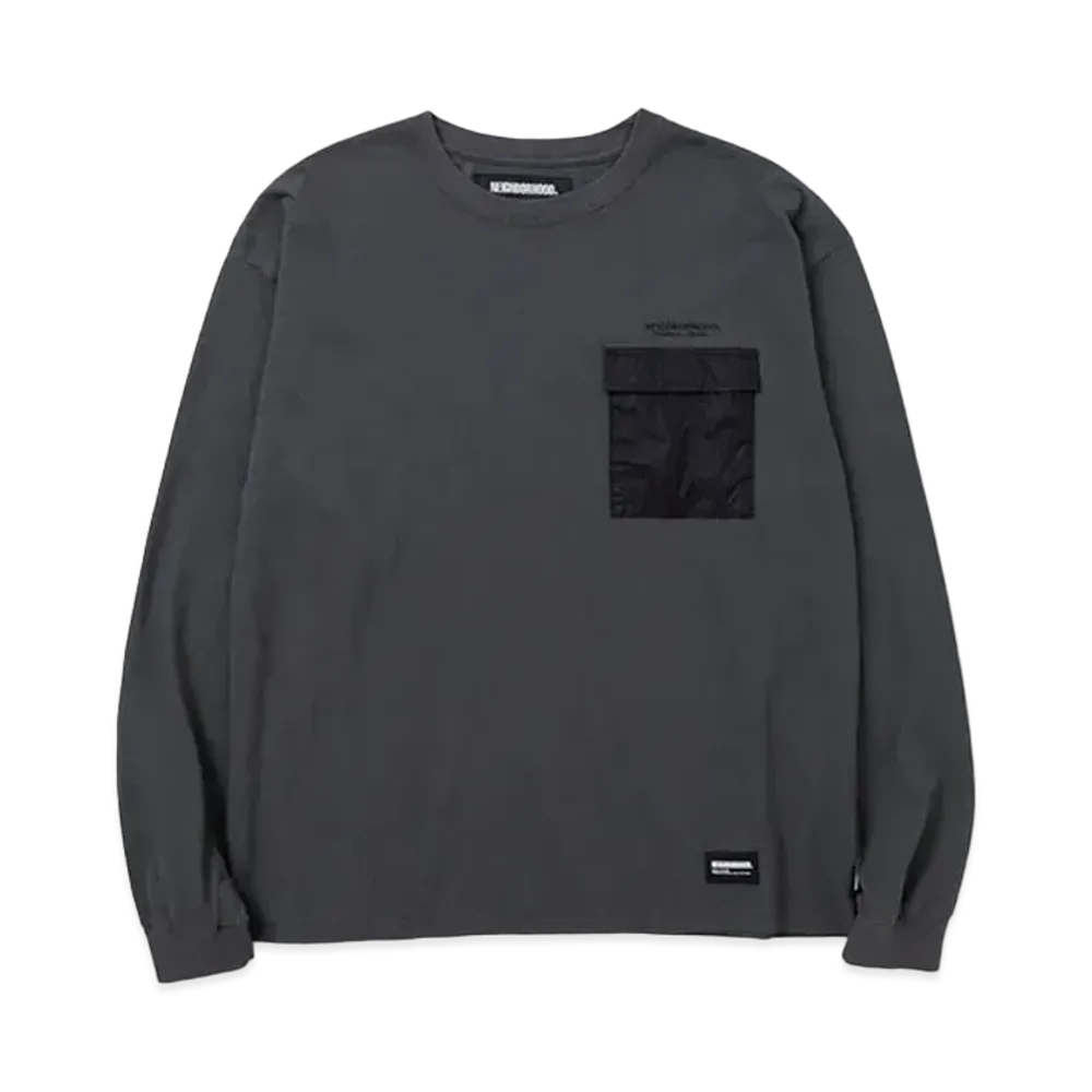 NEIGHBORHOOD Design Crewneck LS "Charcoal"