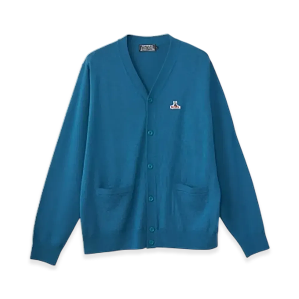 HYSTERIC GLAMOUR Speak No Evil Patch Cardigan "Blue"