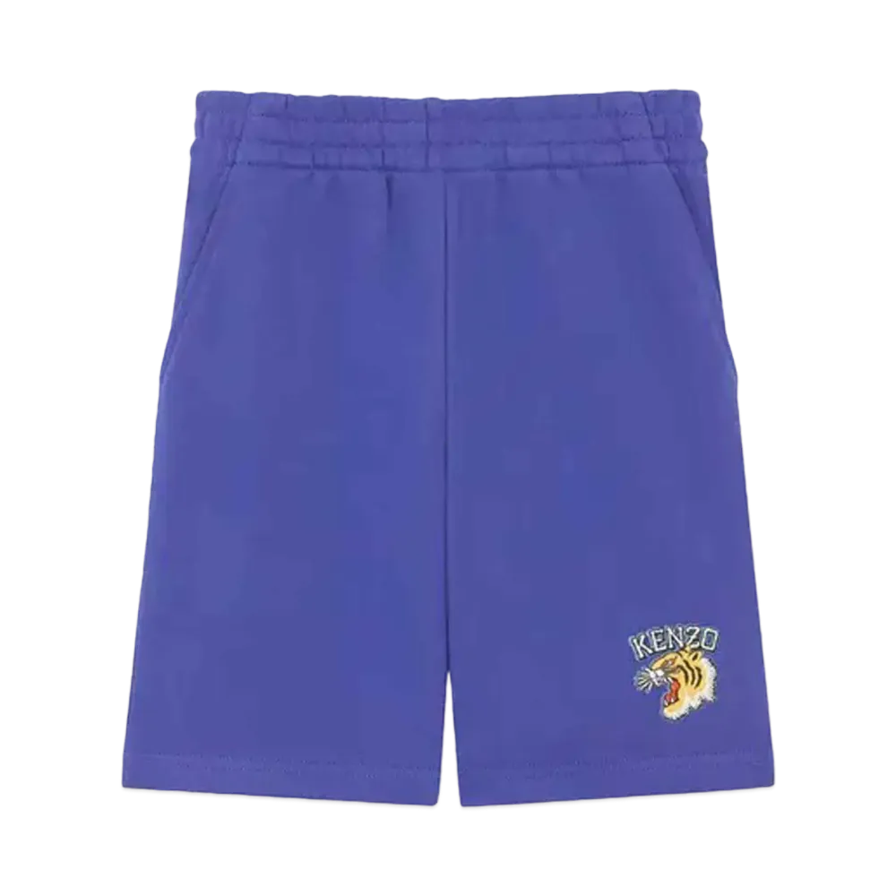 KENZO Embroidery Cotton Bermuda Short Pants "Electric Blue"