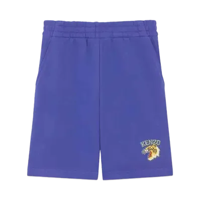 KENZO Embroidery Cotton Bermuda Short Pants "Electric Blue"