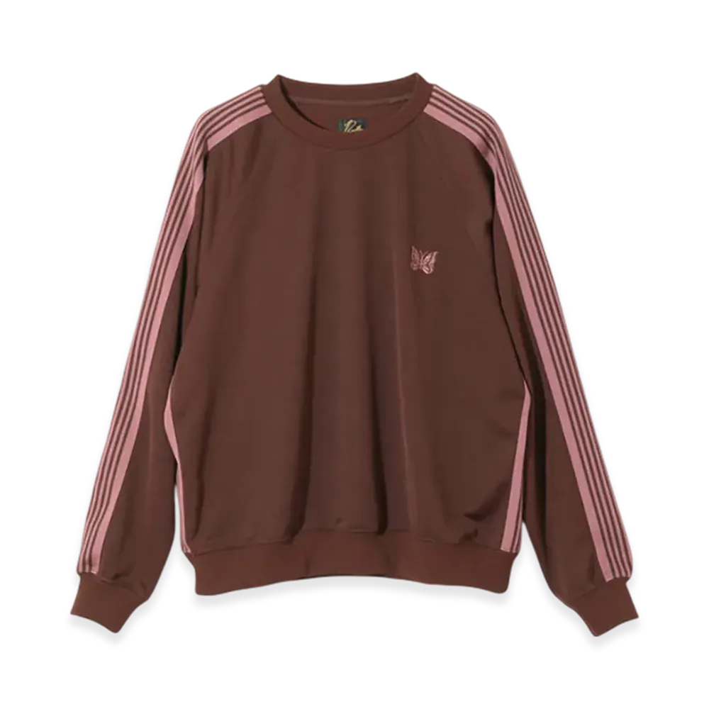 NEEDLES Track Crew Neck Shirt - Poly Smooth "Brown"