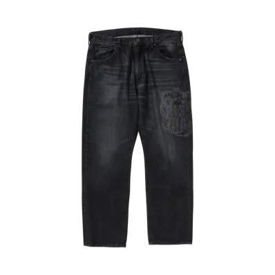 A BATHING APE Year Of Snake Relaxed Fit Denim Pants "Black"