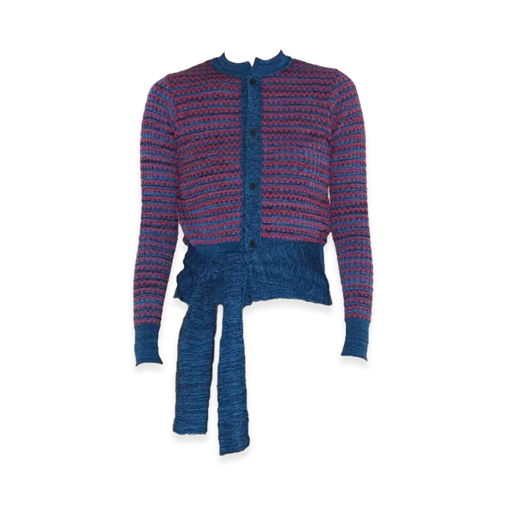 TOGA PULLA Women's Wide Rib Knit Cardigan "Navy"
