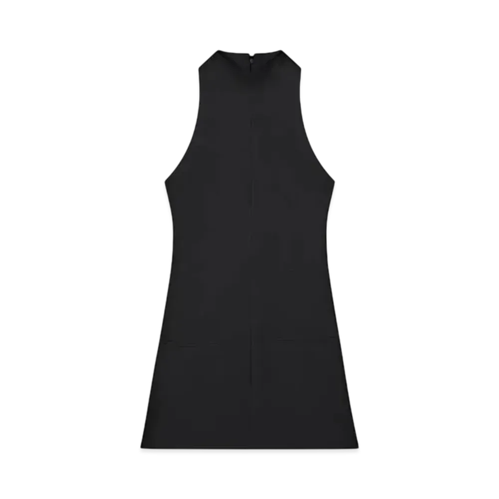 Courreges Sleeveless Twill A-Line Dress "Black"