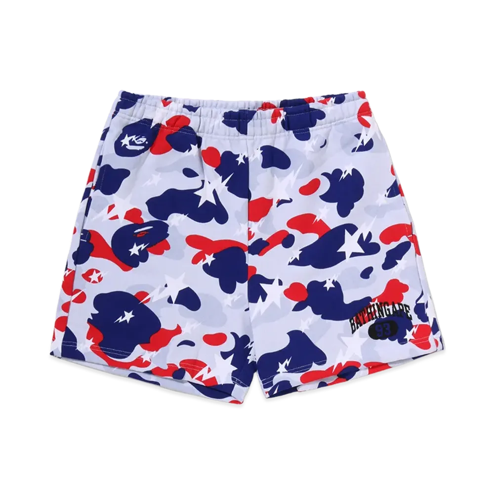 A BATHING APE Women's Sta Strike Camo Sweat Shorts "White"