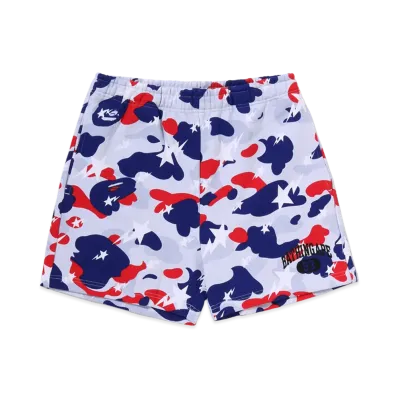A BATHING APE Women's Sta Strike Camo Sweat Shorts "White"