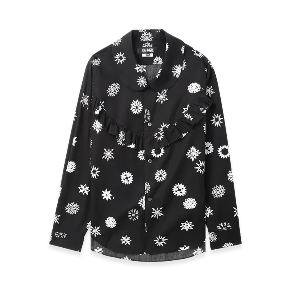 BLACK COMME des GARCONS Graphic Ruffle Shirt "White"