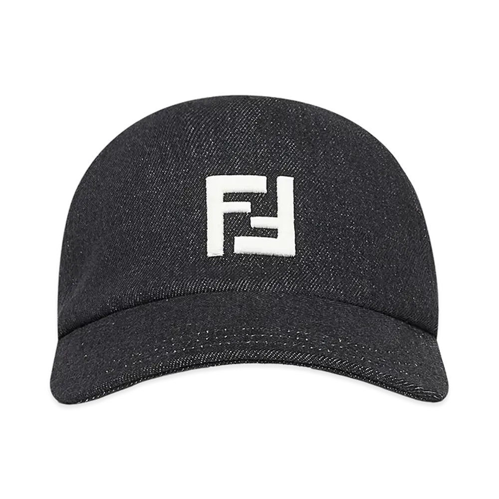 FENDI Denim Baseball Cap "Black"