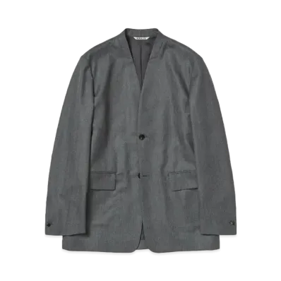 AURALEE Wool Fulling Flannel Stripe Jacket "Top Gray"