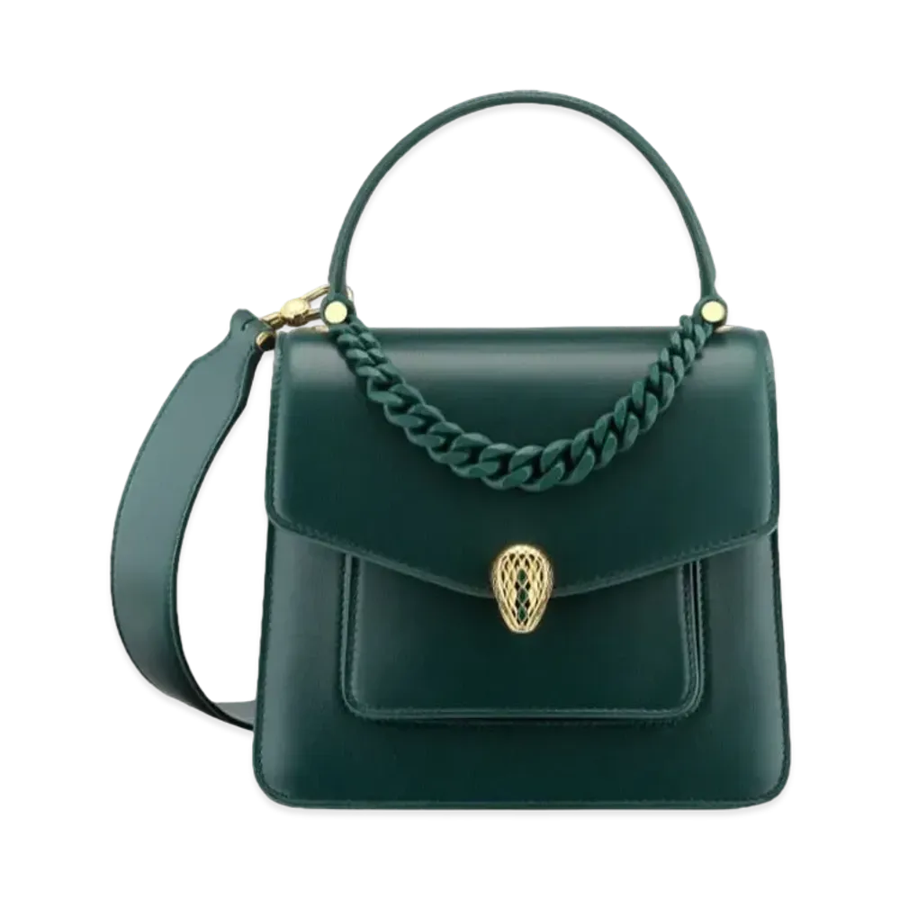 BVLGARI Serpenti Forever Top Handle "Forest Emerald Green"