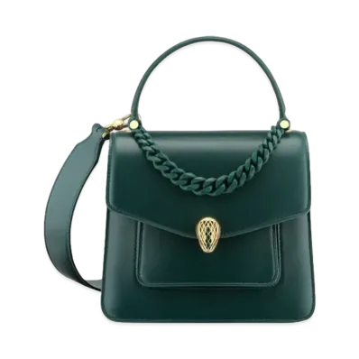 BVLGARI Serpenti Forever Top Handle "Forest Emerald Green"