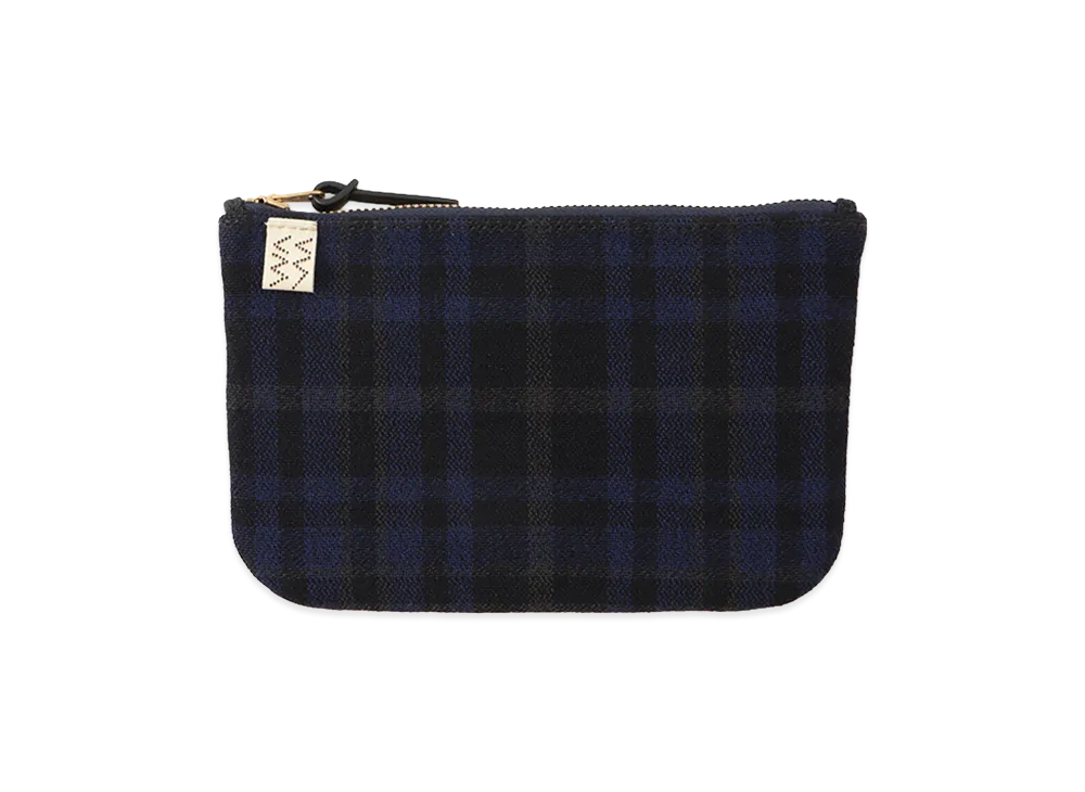 visvim Travel Pouch Buffalo Check "Navy"